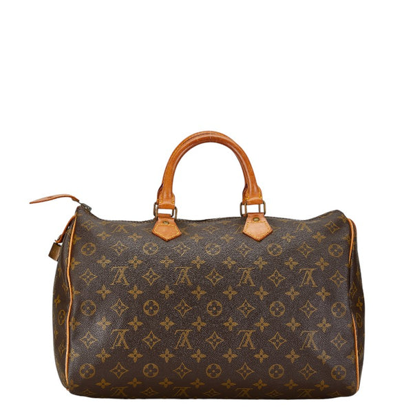ルイ ヴィトン モノグラム スピーディ35 ハンドバッグ M41524 ブラウン PVC レザー レディース LOUIS VUITTON 【中古】