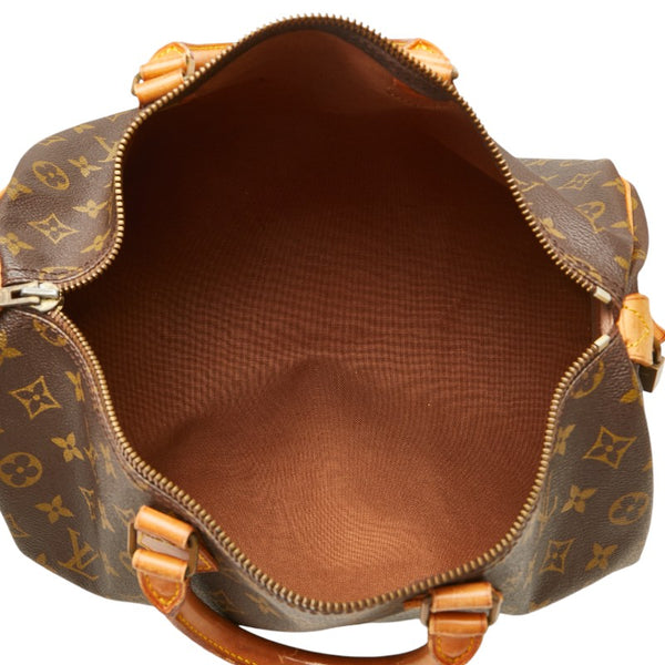ルイ ヴィトン モノグラム スピーディ35 ハンドバッグ M41524 ブラウン PVC レザー レディース LOUIS VUITTON 【中古】