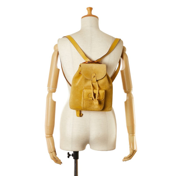 グッチ バンブー ミニリュック バックパック 003 2058 0030 イエロー スウェード レザー レディース GUCCI 【中古】