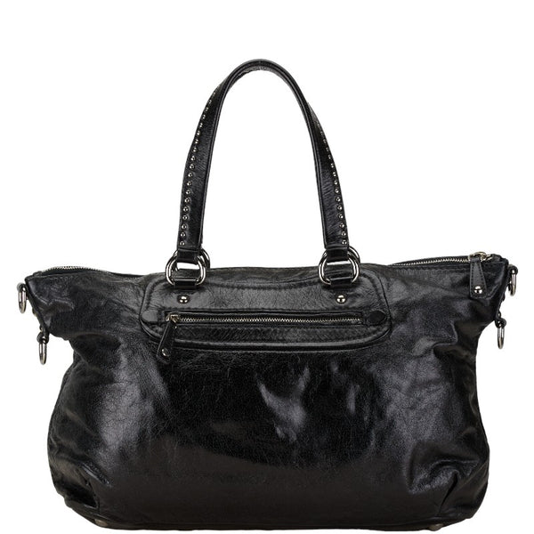 ミュウミュウ スタッズ ハンドバッグ ショルダーバッグ 2WAY ブラック レザー レディース MIUMIU 【中古】