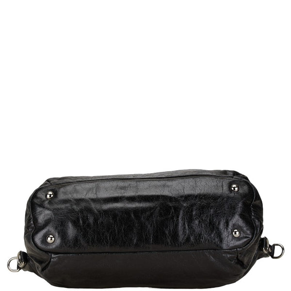 ミュウミュウ スタッズ ハンドバッグ ショルダーバッグ 2WAY ブラック レザー レディース MIUMIU 【中古】
