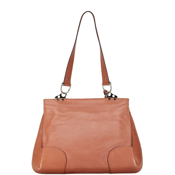 セリーヌ 馬車金具 ヴィンテージ ハンドバッグ ショルダーバッグ コニャック ブラウン レザー レディース CELINE 【中古】