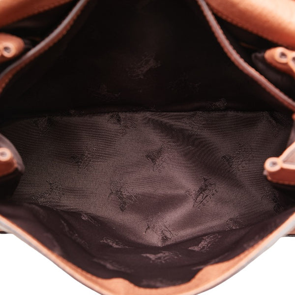 セリーヌ 馬車金具 ヴィンテージ ハンドバッグ ショルダーバッグ コニャック ブラウン レザー レディース CELINE 【中古】