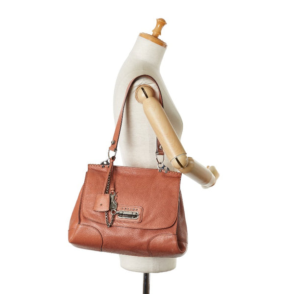 セリーヌ 馬車金具 ヴィンテージ ハンドバッグ ショルダーバッグ コニャック ブラウン レザー レディース CELINE 【中古】