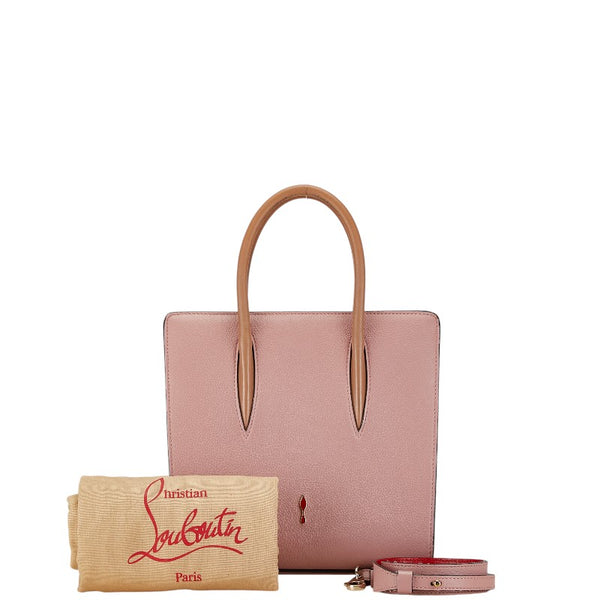 クリスチャンルブタン スタッズ パロマ スモール ハンドバッグ ショルダーバッグ 2WAY ピンク レザー パテントレザー レディース Christian Louboutin 【中古】
