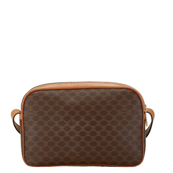 セリーヌ マカダム ショルダーバッグ ブラウン PVC レザー レディース CELINE 【中古】