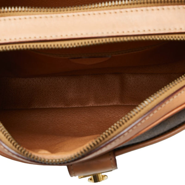 セリーヌ マカダム ショルダーバッグ ブラウン PVC レザー レディース CELINE 【中古】