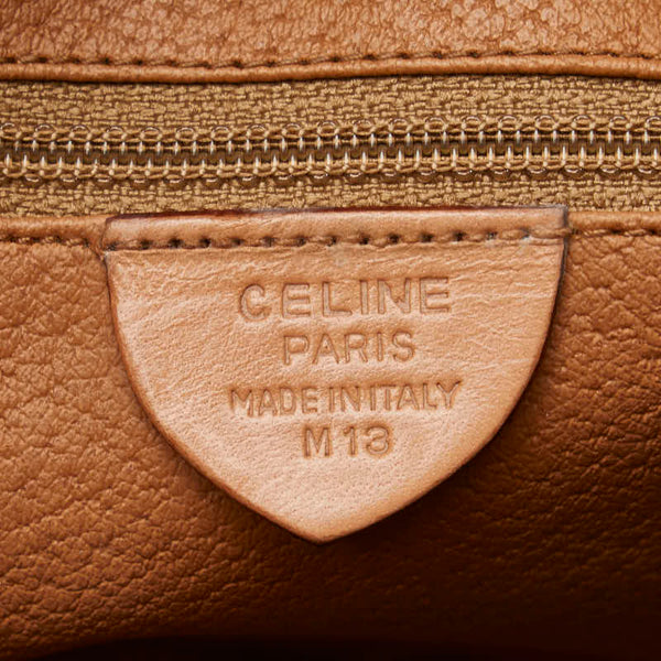 セリーヌ マカダム ショルダーバッグ ブラウン PVC レザー レディース CELINE 【中古】