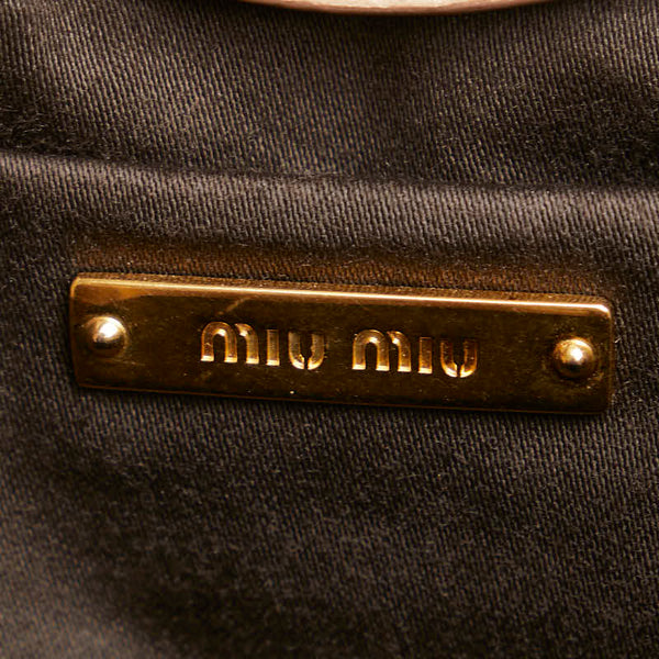 ミュウミュウ ハンドバッグ ショルダーバッグ 2WAY ベージュ レザー レディース MIUMIU 【中古】