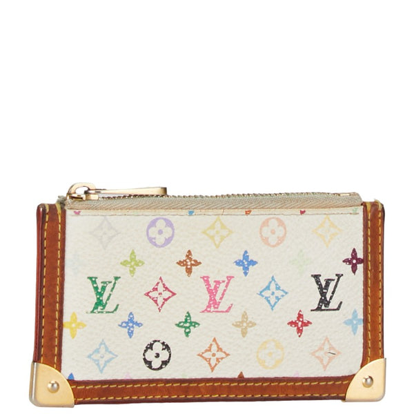 ルイ ヴィトン モノグラム マルチカラー ポシェット クレ コインケース M92655 ホワイト PVC レザー レディース LOUIS VUITTON 【中古】