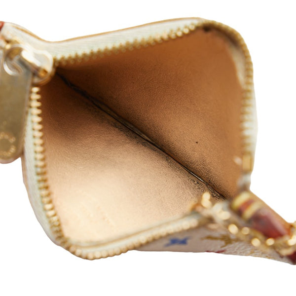 ルイ ヴィトン モノグラム マルチカラー ポシェット クレ コインケース M92655 ホワイト PVC レザー レディース LOUIS VUITTON 【中古】