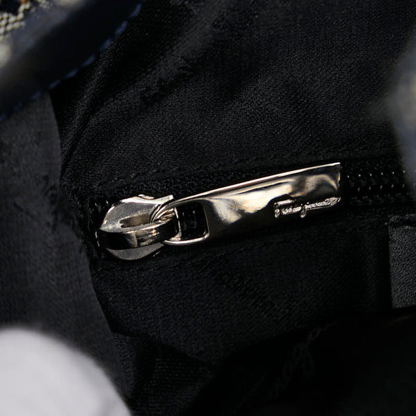 サルヴァトーレフェラガモ ガンチーニ ショルダーバッグ ハンドバッグ AU-21-1294 ネイビー キャンバス レザー レディース Salvatore Ferragamo 【中古】