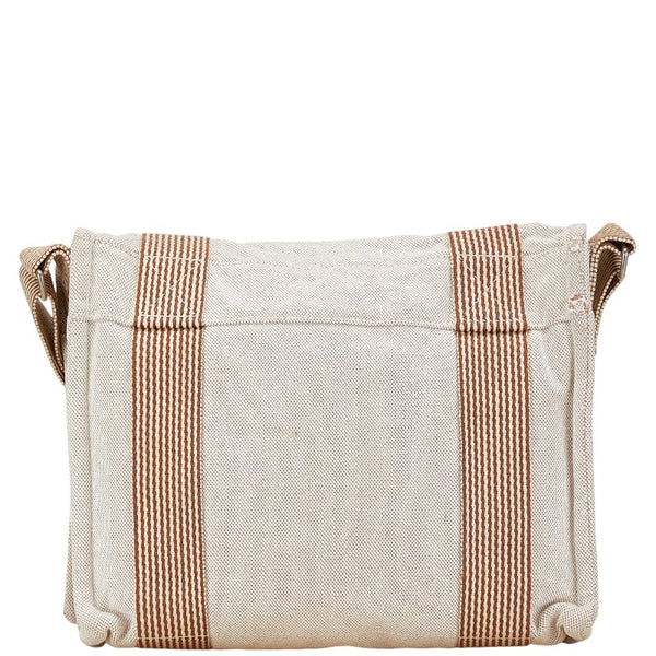 エルメス ニューフールトゥ バサスPM 斜め掛け ショルダーバッグ ベージュ ブラウン キャンバス レディース HERMES 【中古】