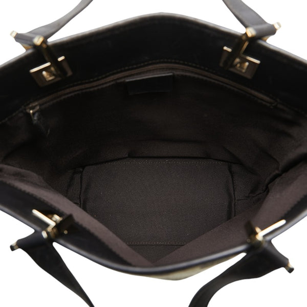 グッチ GGキャンバス トートバッグ ハンドバッグ 0021099 ベージュ ブラウン キャンバス レザー レディース GUCCI 【中古】