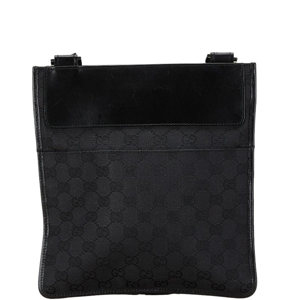 グッチ GGキャンバス 斜め掛け ショルダーバッグ 27639 ブラック キャンバス レザー レディース GUCCI 【中古】