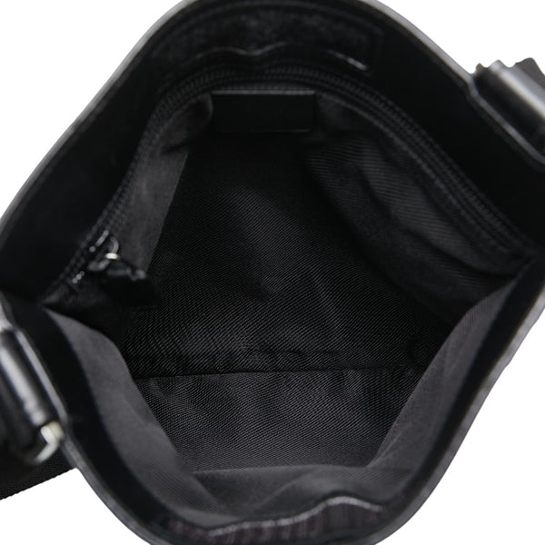 グッチ GGキャンバス 斜め掛け ショルダーバッグ 27639 ブラック キャンバス レザー レディース GUCCI 【中古】