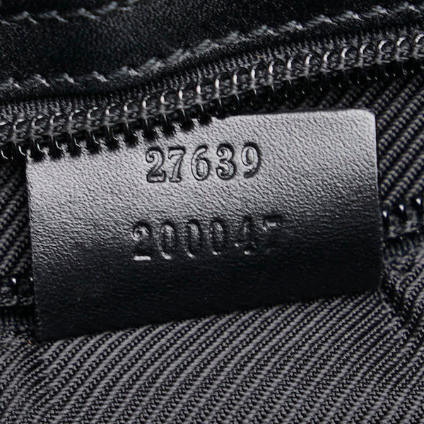 グッチ GGキャンバス 斜め掛け ショルダーバッグ 27639 ブラック キャンバス レザー レディース GUCCI 【中古】