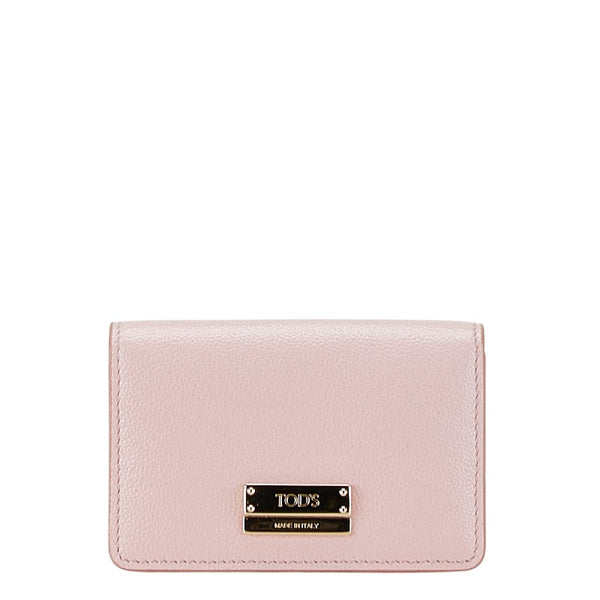 トッズ 二つ折り財布 コンパクトウォレット ピンク レザー レディース TOD’S 【中古】