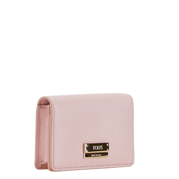 トッズ 二つ折り財布 コンパクトウォレット ピンク レザー レディース TOD’S 【中古】