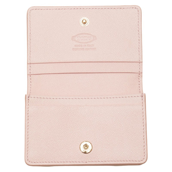 トッズ 二つ折り財布 コンパクトウォレット ピンク レザー レディース TOD’S 【中古】