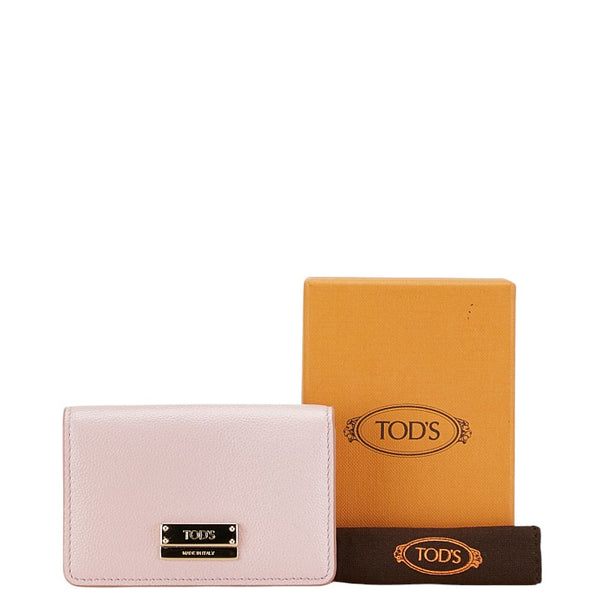 トッズ 二つ折り財布 コンパクトウォレット ピンク レザー レディース TOD’S 【中古】