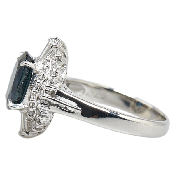 Pt900 プラチナ サファイア2.25ct ダイヤ0.56ct リング 指輪 レディース 11号 【中古】