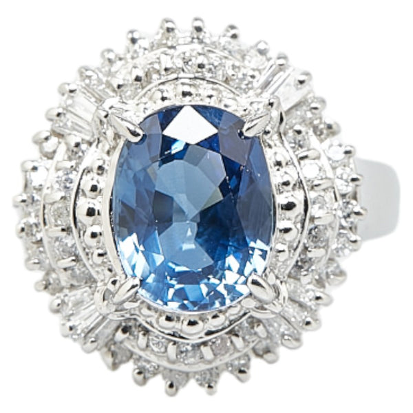 Pt900 プラチナ サファイア2.50ct ダイヤ0.45ct リング 指輪 レディース 11.5号 【中古】