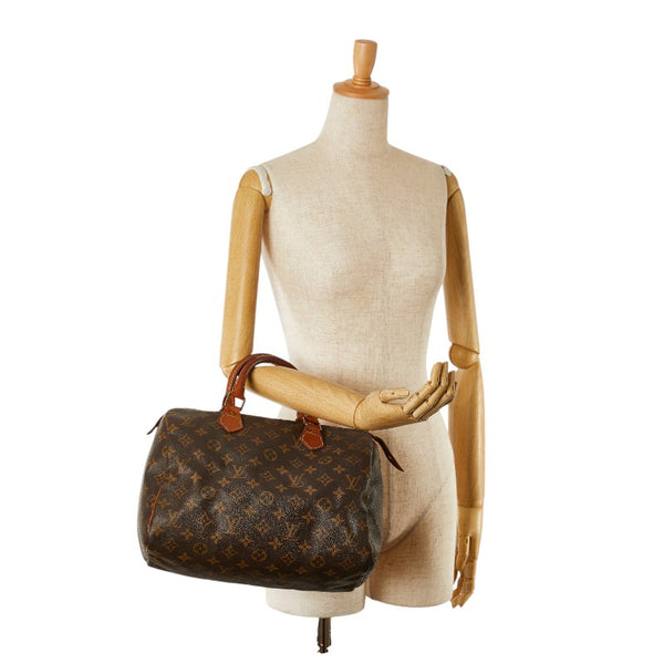ルイ ヴィトン モノグラム スピーディ30 ハンドバッグ M41526 ブラウン PVC レザー レディース LOUIS VUITTON 【中古】