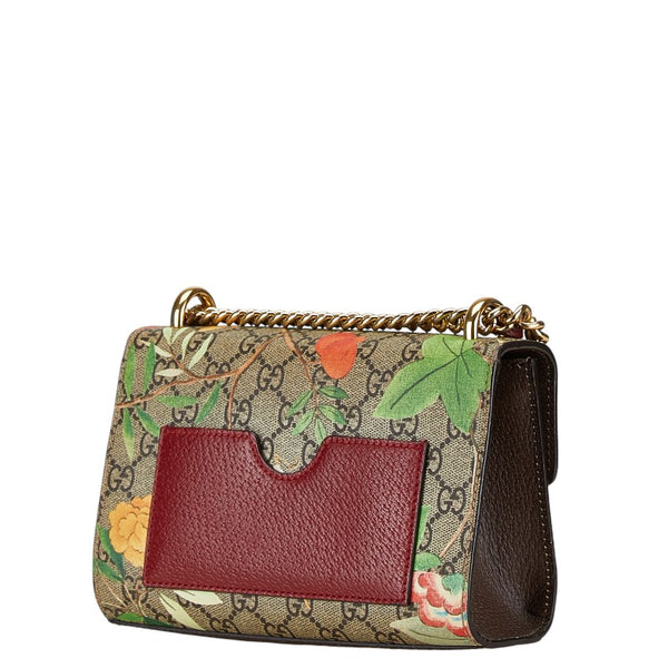 グッチ GGスプリーム ティアン 斜め掛け チェーン ショルダーバッグ 409487 ベージュ PVC レザー レディース GUCCI 【中古】