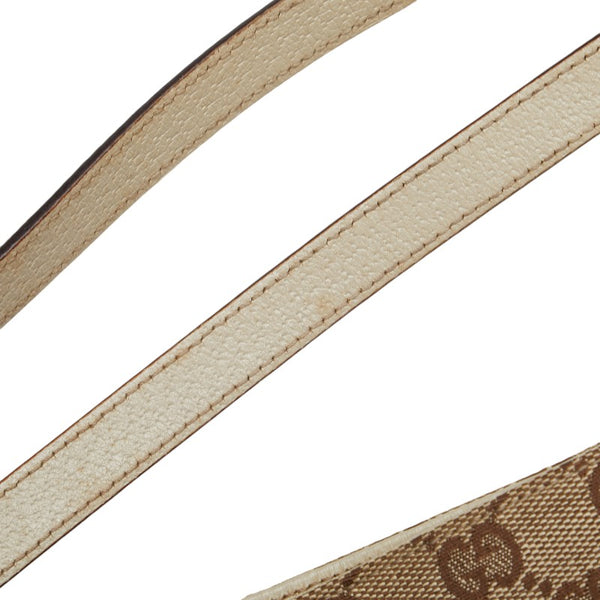 グッチ GGキャンバス トートバッグ ハンドバッグ 121023 ベージュ アイボリー キャンバス レザー レディース GUCCI 【中古】