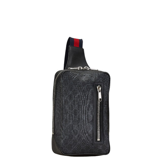 グッチ GGスプリーム ウエストバッグ ボディバッグ ショルダーバッグ 478325 ブラック PVC レザー レディース GUCCI 【中古】