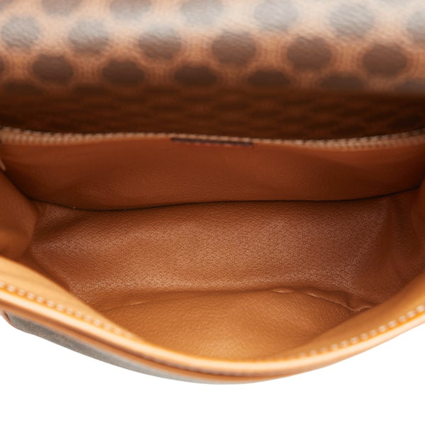 セリーヌ マカダム 斜め掛け ショルダーバッグ ブラウン PVC レザー レディース CELINE 【中古】