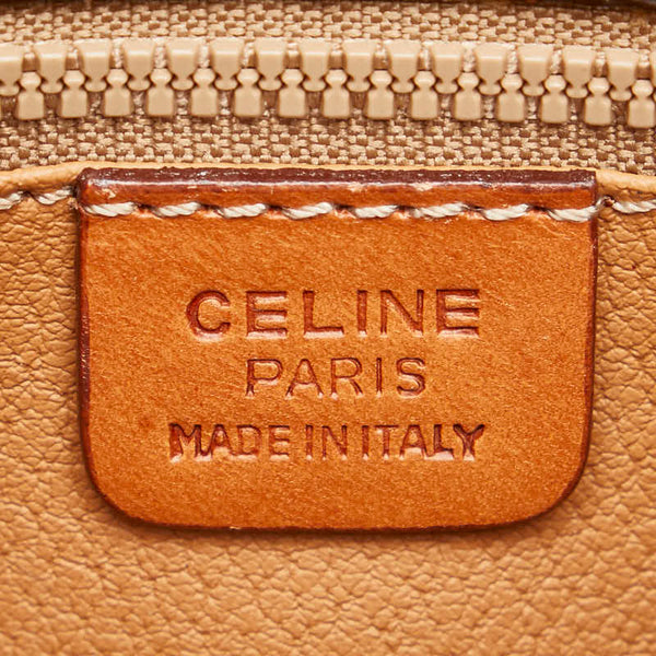 セリーヌ マカダム 斜め掛け ショルダーバッグ ブラウン PVC レザー レディース CELINE 【中古】
