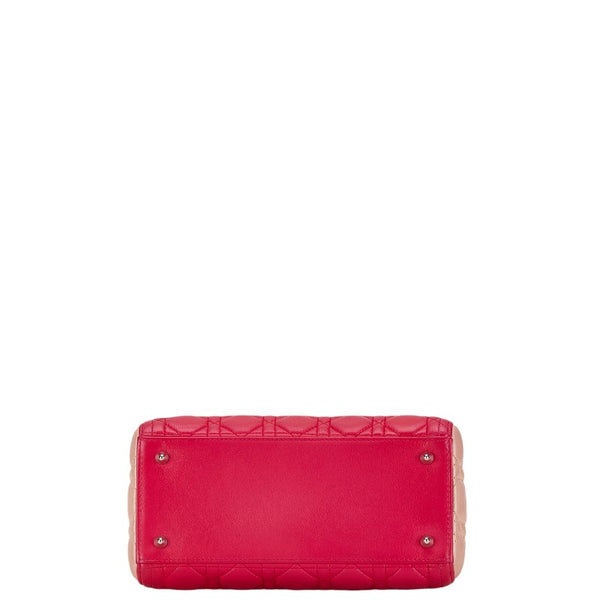 ディオール カナージュ レディディオール  ハンドバッグ ショルダーバッグ 2WAY ピンク オレンジ レザー レディース Dior 【中古】
