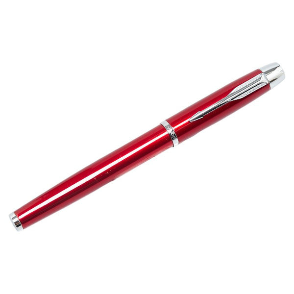 パーカー ロゴ 万年筆 レッド ステンレススチール レディース PARKER 【中古】