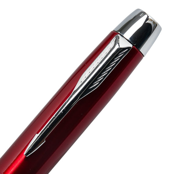 パーカー ロゴ 万年筆 レッド ステンレススチール レディース PARKER 【中古】