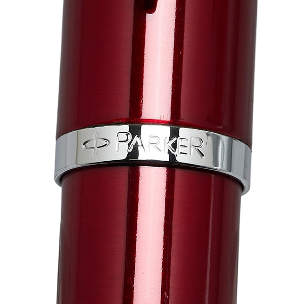 パーカー ロゴ 万年筆 レッド ステンレススチール レディース PARKER 【中古】