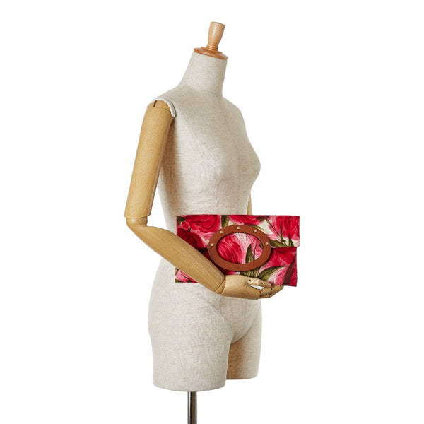 ケイトスペード フラワー 花 ハンドバッグ ピンク キャンバス レザー レディース Kate Spade 【中古】