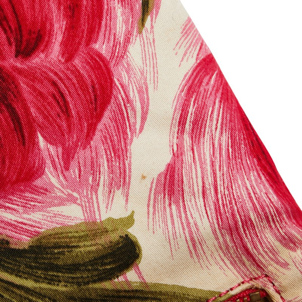 ケイトスペード フラワー 花 ハンドバッグ ピンク キャンバス レザー レディース Kate Spade 【中古】