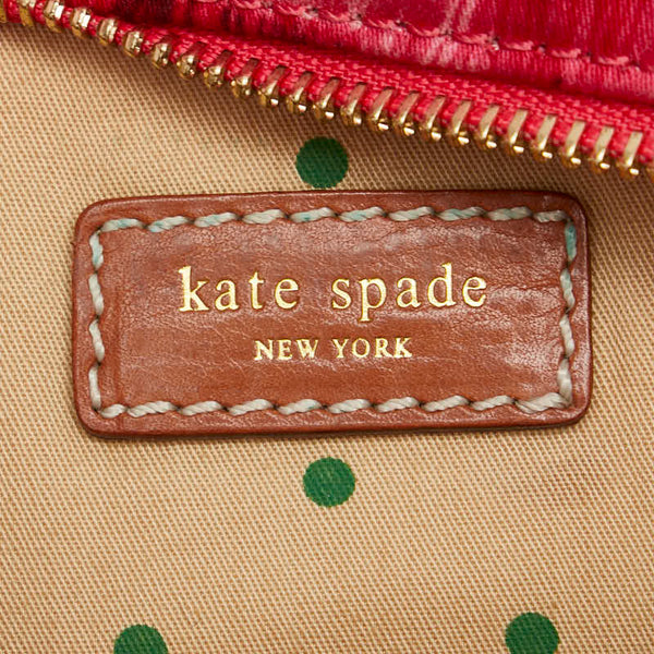 ケイトスペード フラワー 花 ハンドバッグ ピンク キャンバス レザー レディース Kate Spade 【中古】