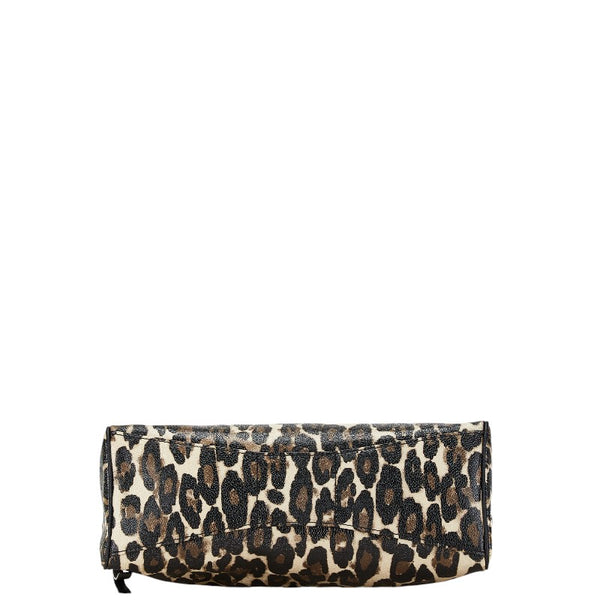 ケイトスペード ロゴ レオパード柄 ハンドバッグ ショルダーバッグ 2WAY ブラウン アイボリー ブラック PVC レザー レディース Kate Spade 【中古】