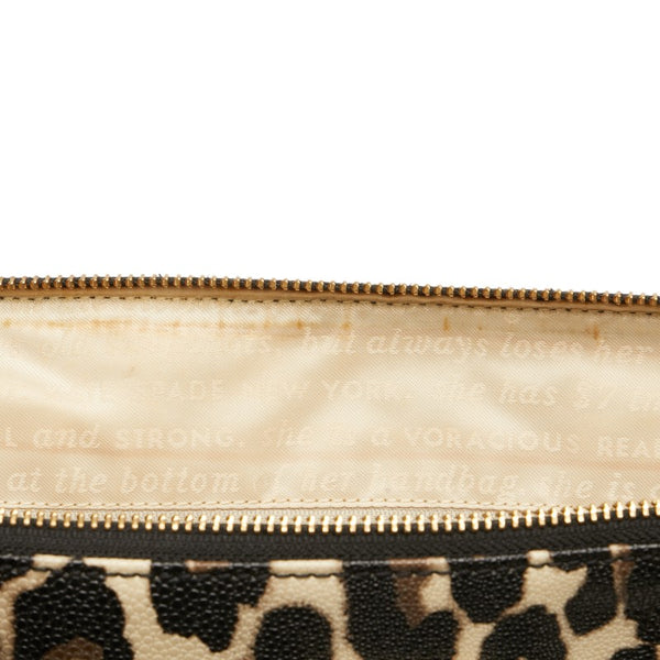 ケイトスペード ロゴ レオパード柄 ハンドバッグ ショルダーバッグ 2WAY ブラウン アイボリー ブラック PVC レザー レディース Kate Spade 【中古】