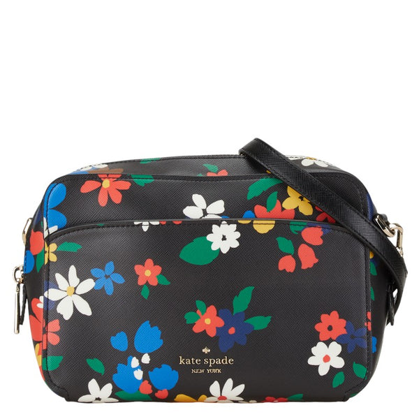 ケイトスペード ローリン セーリング フローラル ショルダーバッグ ブラック マルチカラー PVC レザー レディース Kate Spade 【中古】