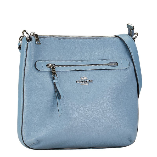 コーチ 斜め掛け ショルダーバッグ ライトブルー レザー レディース COACH 【中古】