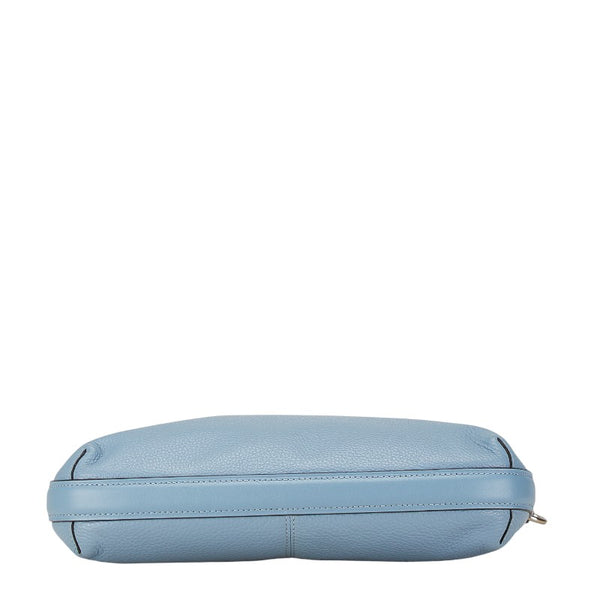 コーチ 斜め掛け ショルダーバッグ ライトブルー レザー レディース COACH 【中古】