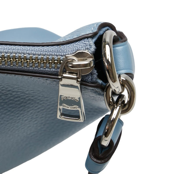 コーチ 斜め掛け ショルダーバッグ ライトブルー レザー レディース COACH 【中古】
