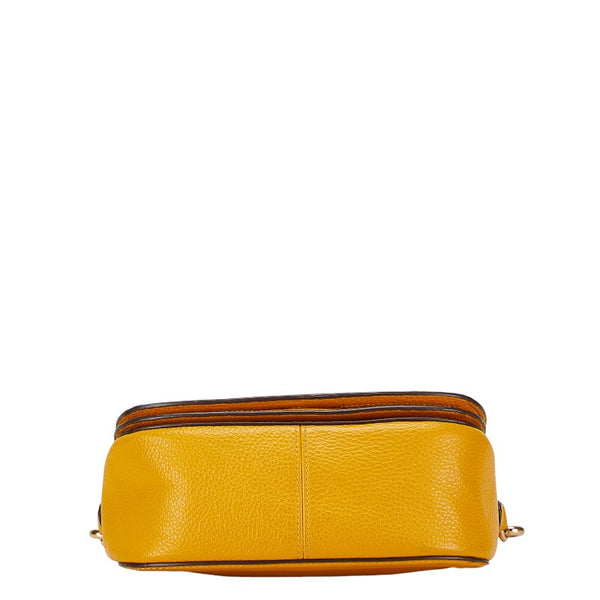 コーチ ホース アンド キャリッジ 斜め掛け ショルダーバッグ C4058 イエロー レザー レディース COACH 【中古】