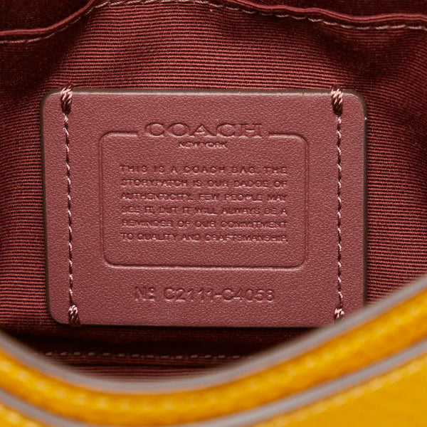 コーチ ホース アンド キャリッジ 斜め掛け ショルダーバッグ C4058 イエロー レザー レディース COACH 【中古】
