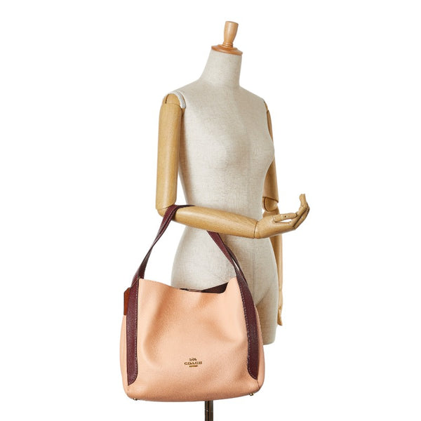 コーチ ハドリーホーボー  ハンドバッグ サーモンピンク パープル レザー レディース COACH 【中古】