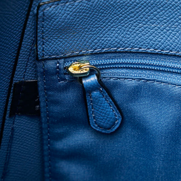 コーチ ホース アンド キャリッジ ドットプリント トート27 ハンドバッグ C4060 ブルー ネイビー PVC レザー レディース COACH 【中古】